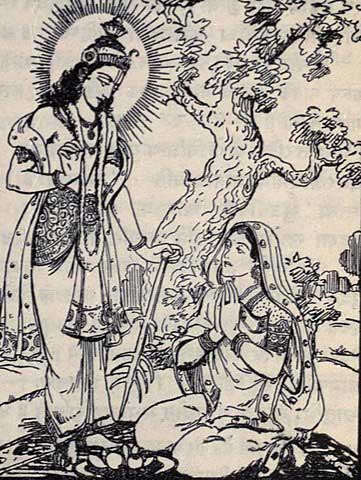 Kunti invoca Indra para um filho a pedido de Pandu